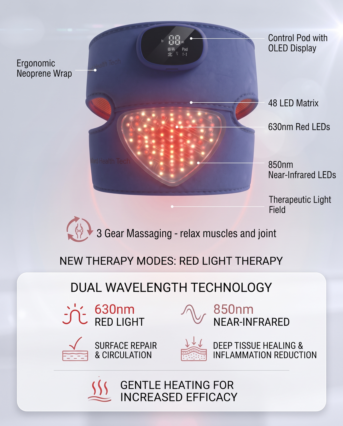 TIANO CURE Red Light Knee Massager
